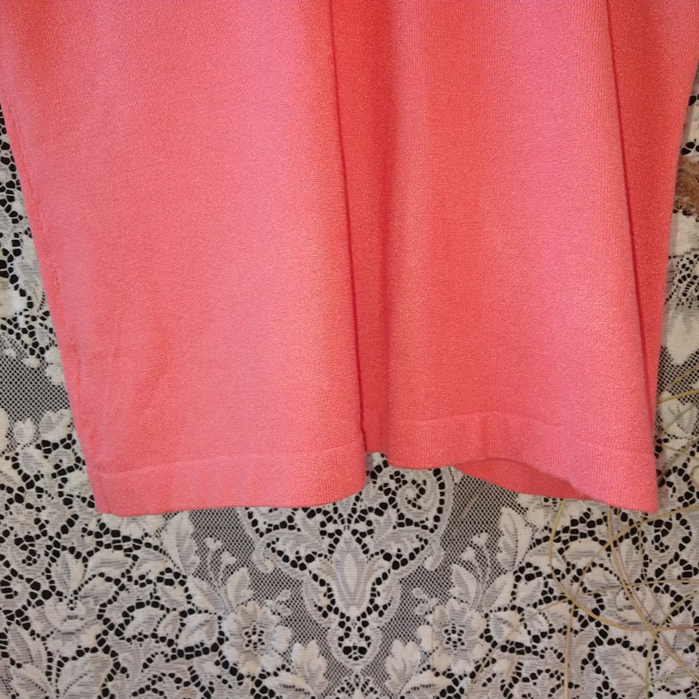 Dialogue pink orange melon blouse crew neck loose fitting 3/4 sleeve NWT - Picture 5 of 6